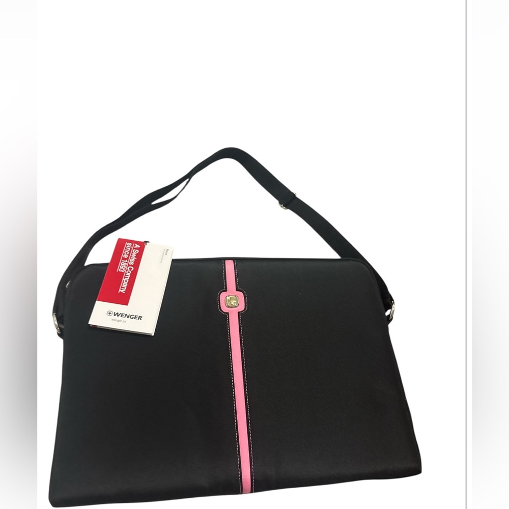 Wenger Women's Black Laptop Bag with Pink Accent
